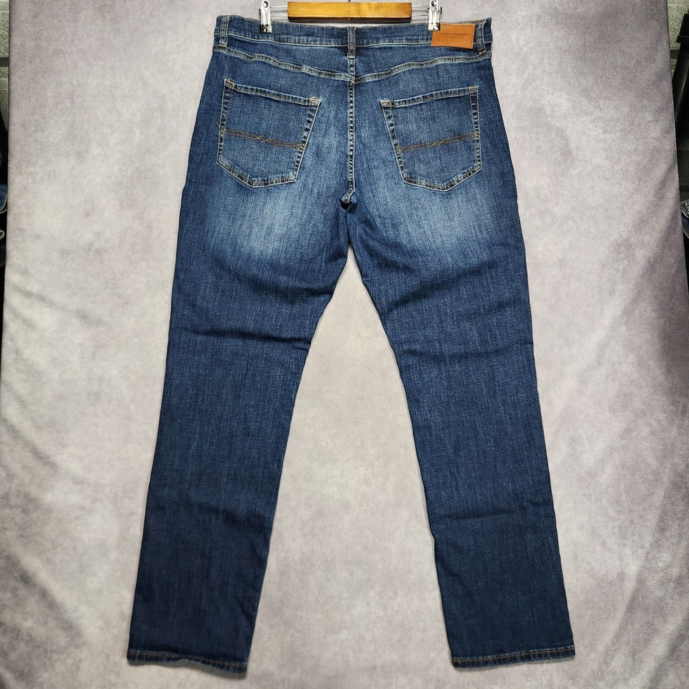 Lucky Brand 410 Athletic Straight Mens Jeans 38x34 Medium Wash Blue Pants